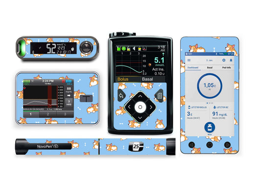 Corgi Sticker for Novopen 4, 5, 6, or Echo diabetes supplies and insulin pumps