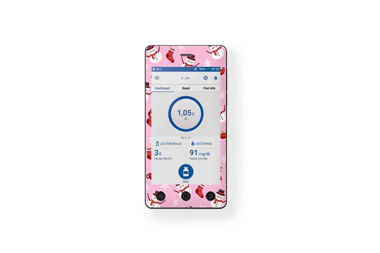 Cosy Christmas Sticker - Omnipod Dash for diabetes CGMs and insulin pumps