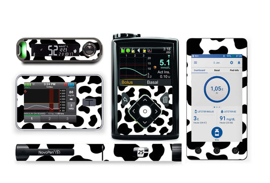 Cow Print Sticker for Novopen 4, 5, 6, or Echo diabetes supplies and insulin pumps
