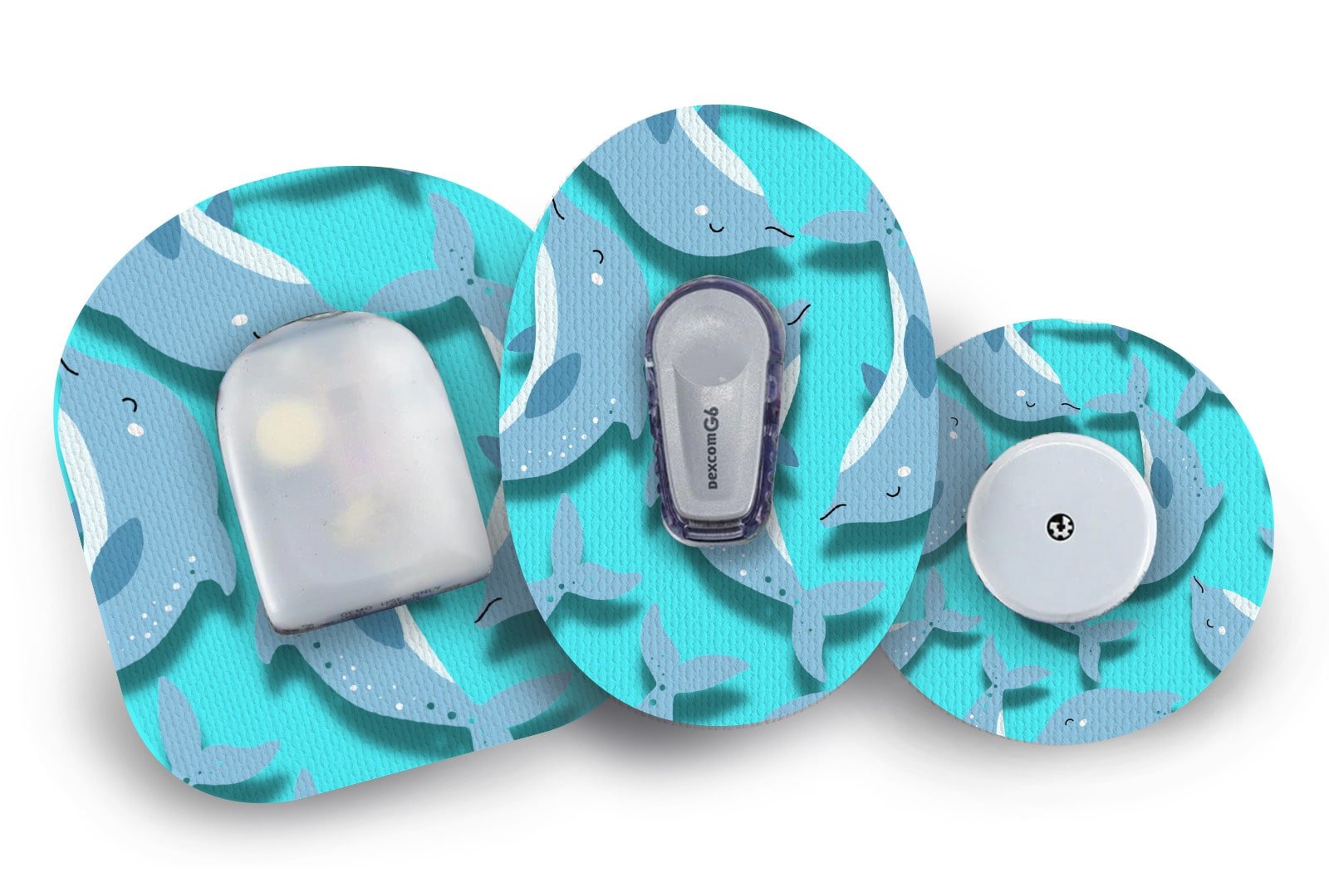 Dashing Dolphin Patch for Freestyle Libre 2 diabetes CGMs and insulin pumps