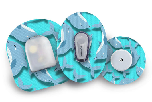 Dashing Dolphin Patch for Freestyle Libre 2 diabetes CGMs and insulin pumps