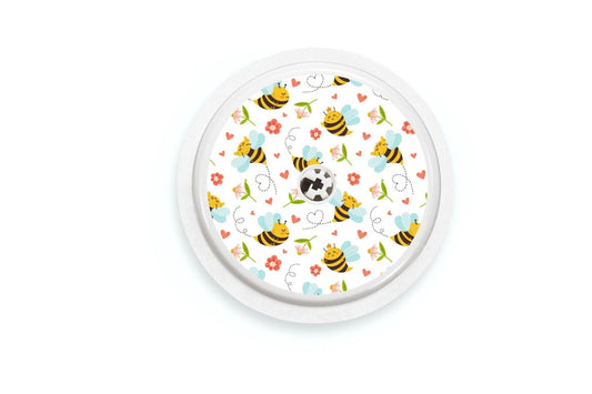 Don't Worry Bee Happy Sticker - Freestyle Libre 1, 2, or 2+ for diabetes CGMs and insulin pumps