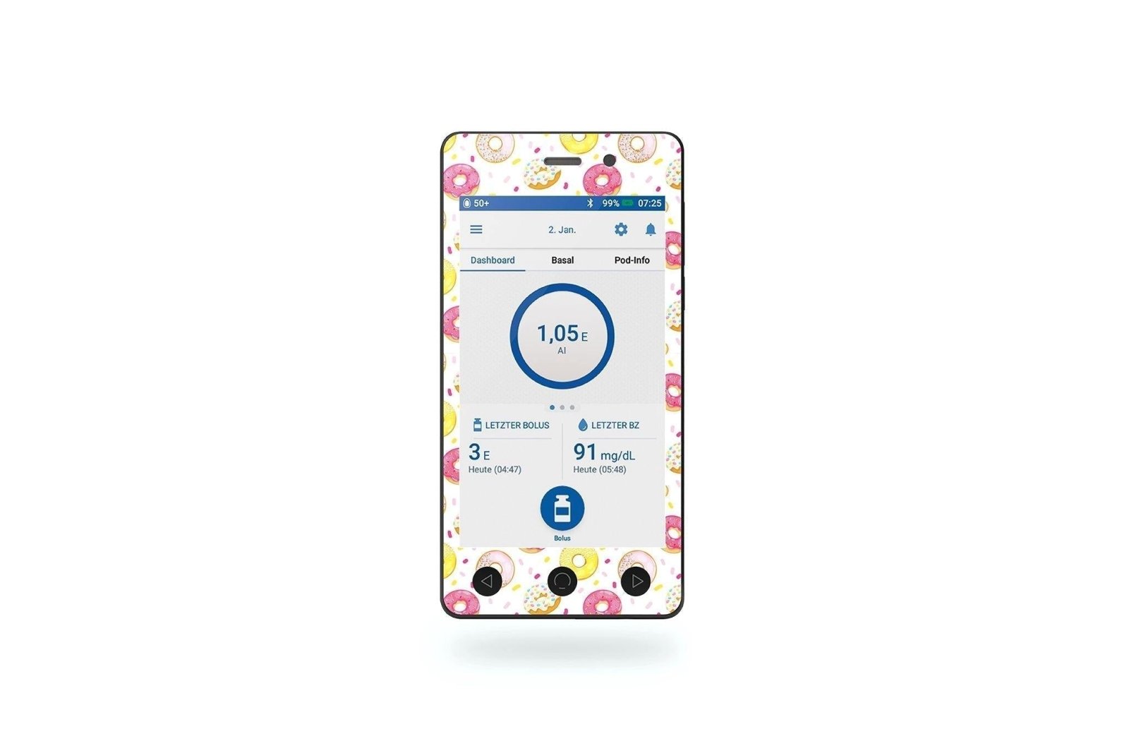 Donut Sticker - Omnipod Dash PDM for diabetes CGMs and insulin pumps