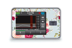 Elegant Flowers Sticker - T-Slim for diabetes CGMs and insulin pumps