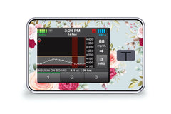 Elegant Flowers Sticker for T:Slim X2 diabetes CGMs and insulin pumps