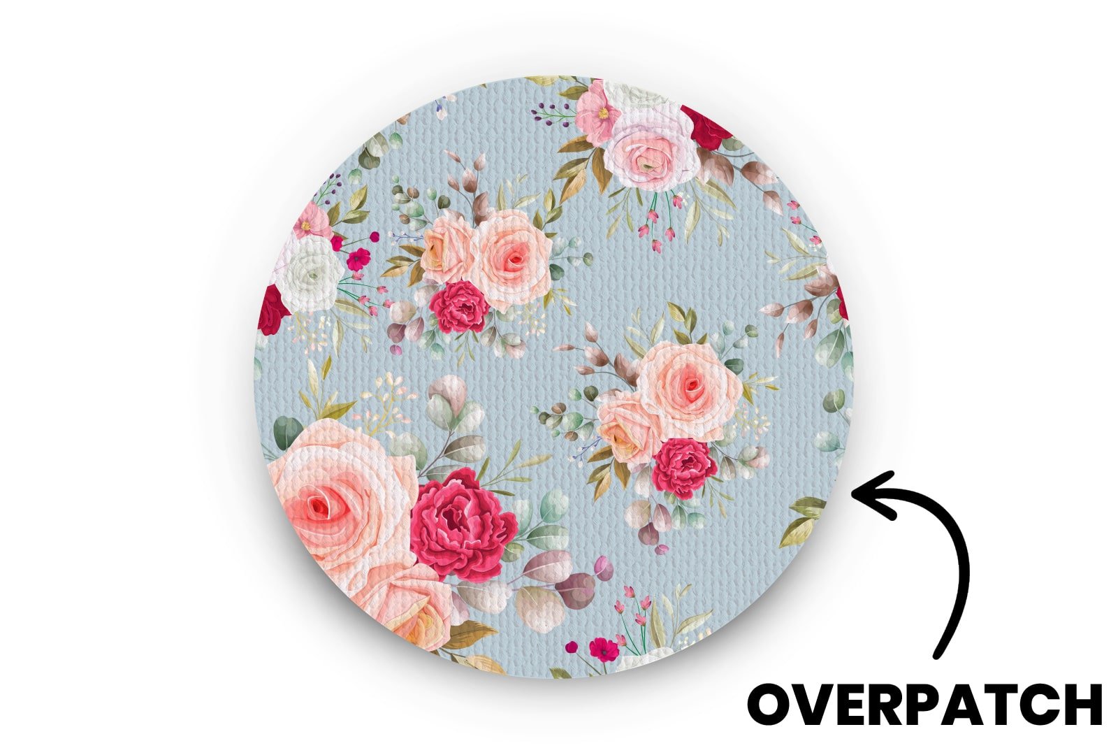 Elegant Roses Patch for Freestyle Libre 3 diabetes CGMs and insulin pumps