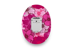 Fuchsia Florals Patch for Glucomen Day diabetes supplies and insulin pumps