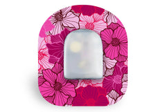 Fuchsia Florals Patch for Omnipod diabetes supplies and insulin pumps