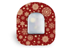 Golden Snowflakes Patch - Omnipod for Single diabetes CGMs and insulin pumps