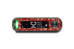 Golden Snowflakes Stickers for Contour Next One diabetes CGMs and insulin pumps