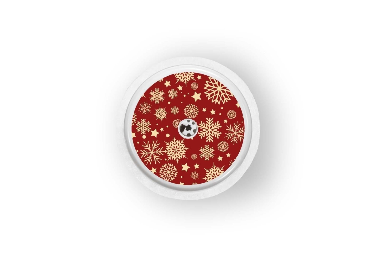 Golden Snowflakes Stickers for Freestyle Libre 1, 2, or 2+ diabetes CGMs and insulin pumps
