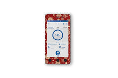 Golden Snowflakes Stickers for Omnipod Dash PDM diabetes CGMs and insulin pumps