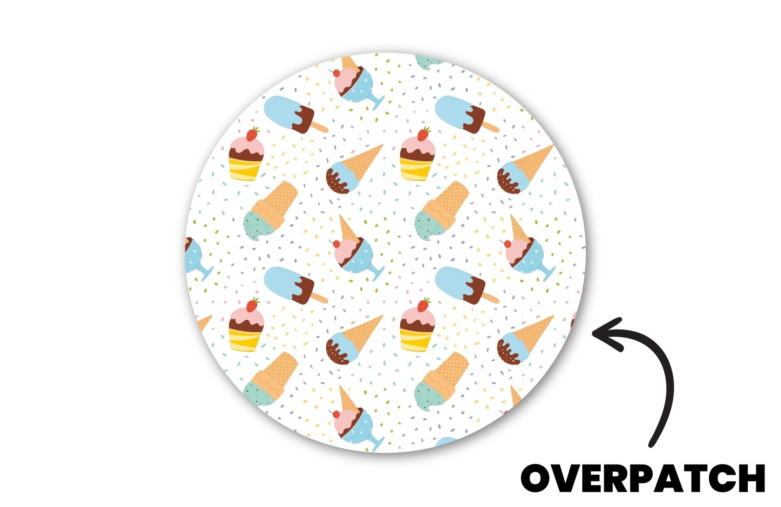 Ice Cream Patch for Freestyle Libre 3 diabetes CGMs and insulin pumps