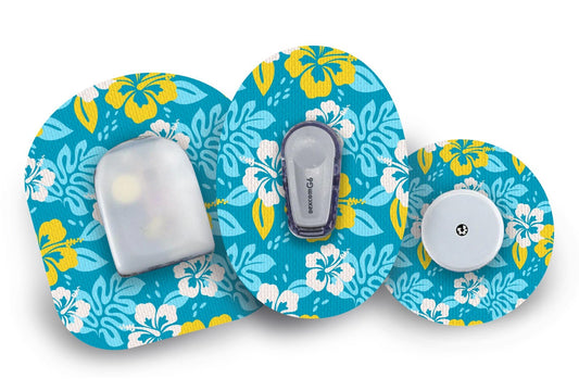 Island Flowers Patch for Freestyle Libre 2 diabetes supplies and insulin pumps