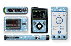 Let it Snow Stickers for Novopen 4, 5, 6, or Echo diabetes CGMs and insulin pumps