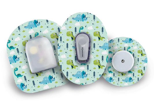 Light Dinosaurs Patch for Freestyle Libre 2 diabetes CGMs and insulin pumps