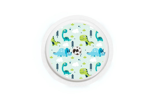 Light Dinosaurs Sticker - Freestyle Libre 1, 2, or 2+ for diabetes CGMs and insulin pumps