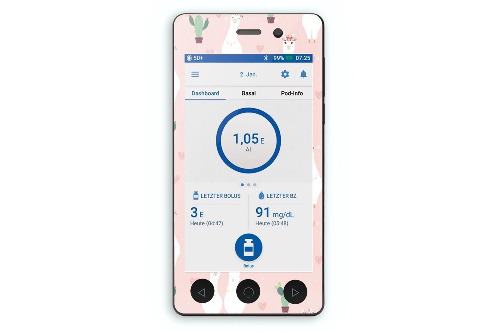 Llama Sticker for Omnipod Dash PDM diabetes CGMs and insulin pumps