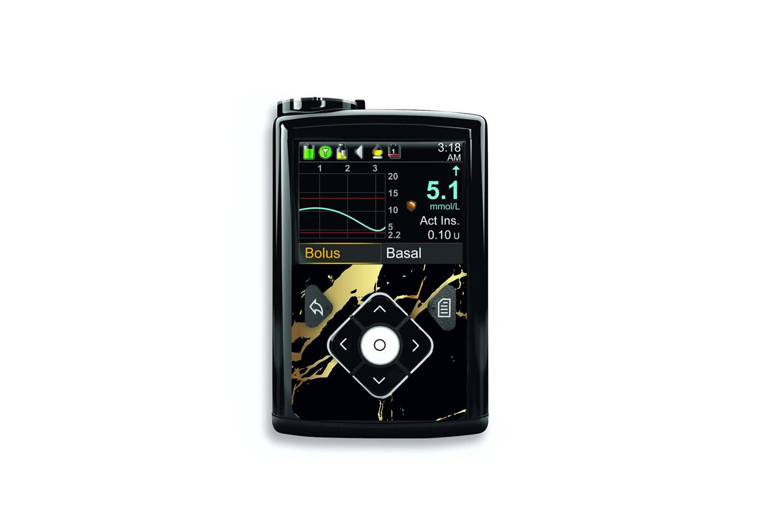 Luxury Black Marble Sticker for Novopen 4, 5, 6, or Echo diabetes supplies and insulin pumps