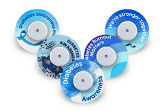 Mixed Diabetes Awareness Patch Pack for Dexcom G6 - 5 Pack diabetes CGMs and insulin pumps