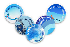 Mixed Diabetes Awareness Patch Pack for Dexcom G6 - 5 Pack diabetes CGMs and insulin pumps