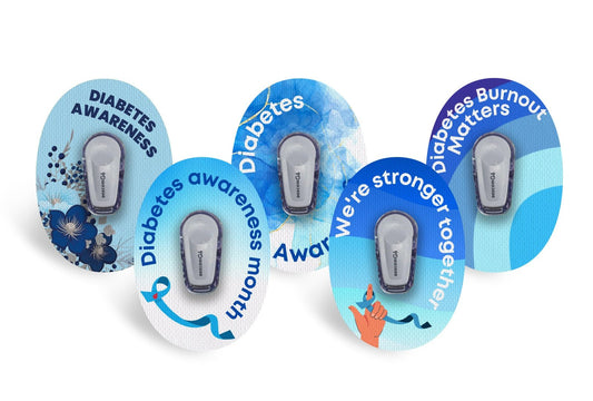 Mixed Diabetes Awareness Patch Pack for Dexcom G6 - 5 Pack diabetes CGMs and insulin pumps