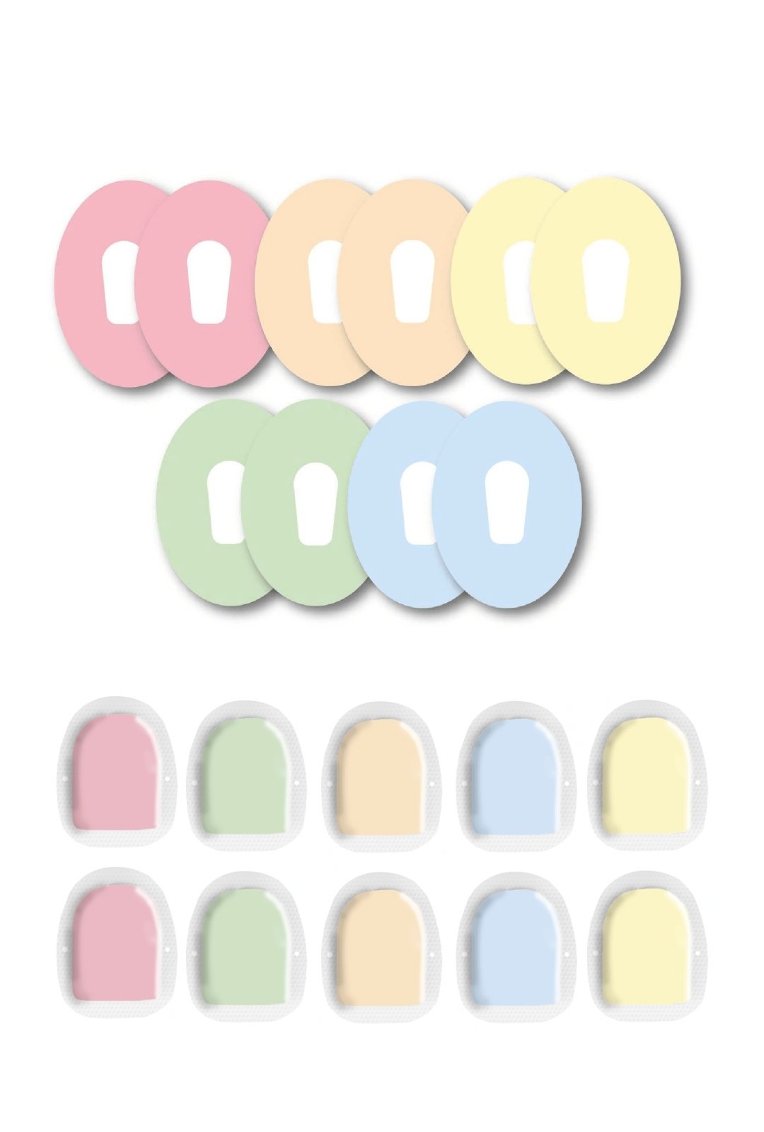Mixed Pastel Patches Matching Set for Dexcom G6 diabetes CGMs and insulin pumps