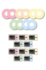 Mixed Pastel Patches Matching Set for Freestyle Libre diabetes CGMs and insulin pumps