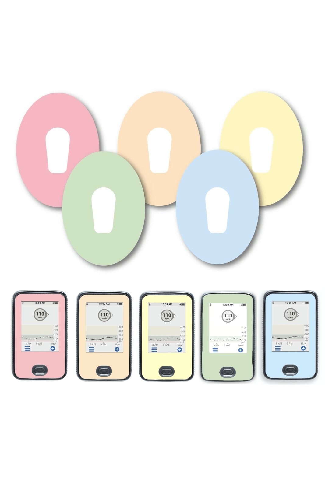 Mixed Pastel Patches Matching Set for Dexcom G6 diabetes CGMs and insulin pumps