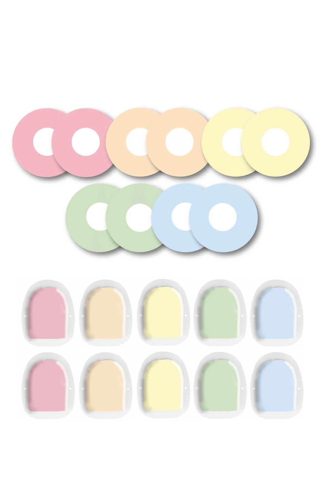 Mixed Pastel Patches Matching Set for Freestyle Libre diabetes CGMs and insulin pumps