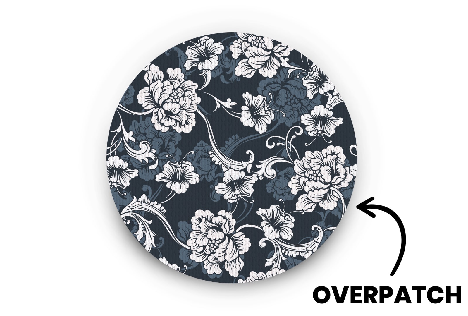 Monochrome Flowers Patch for Freestyle Libre 3 diabetes CGMs and insulin pumps