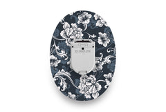 Monochrome Flowers Patch for Glucomen Day diabetes CGMs and insulin pumps