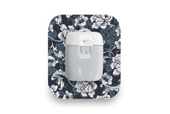 Monochrome Flowers Patch for Medtrum Pump diabetes CGMs and insulin pumps