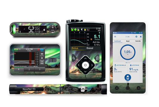 Northern Lights Sticker for Novopen 4, 5, 6, or Echo diabetes supplies and insulin pumps