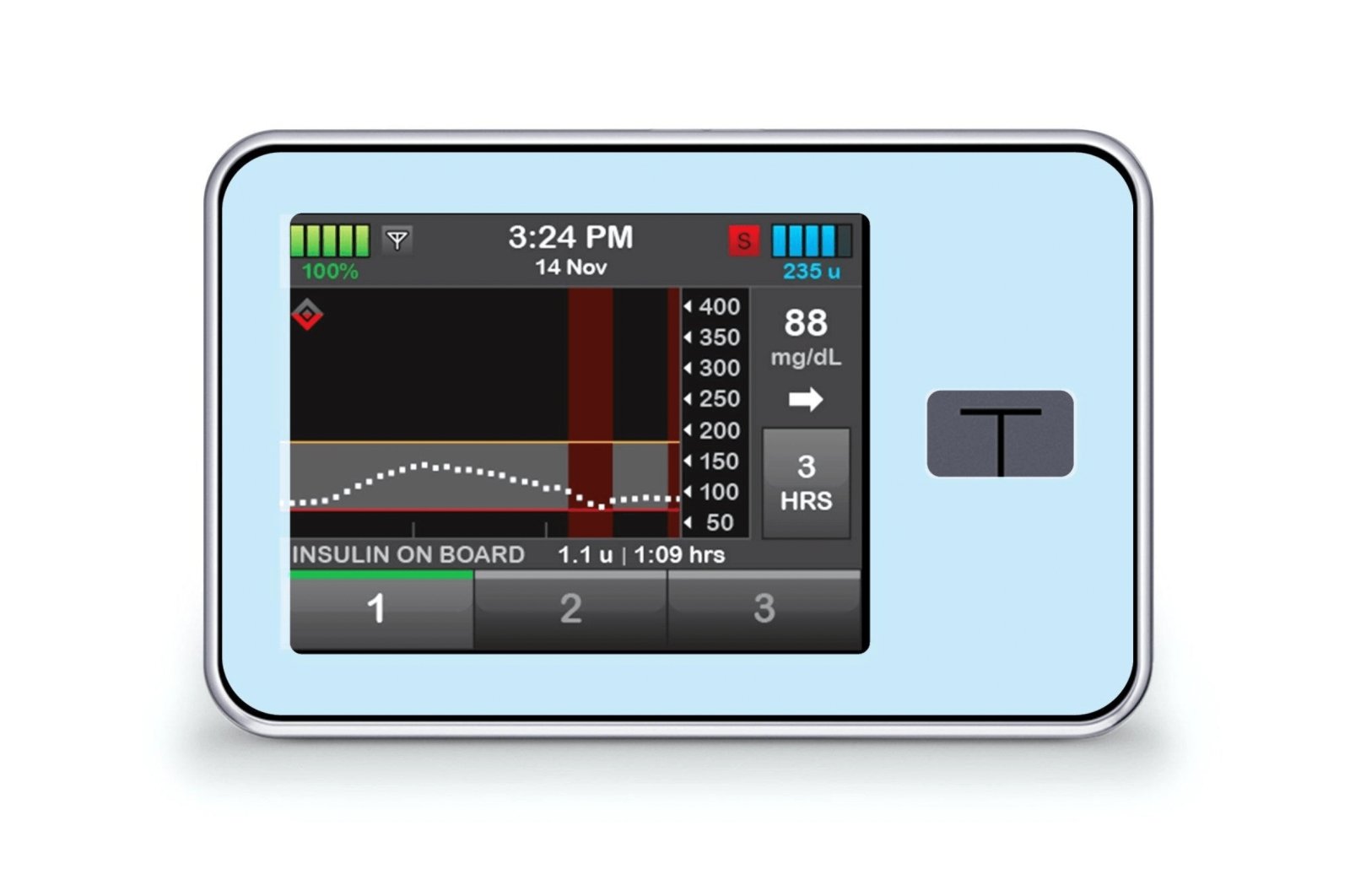 Pastel Blue Sticker for T:Slim X2 diabetes CGMs and insulin pumps