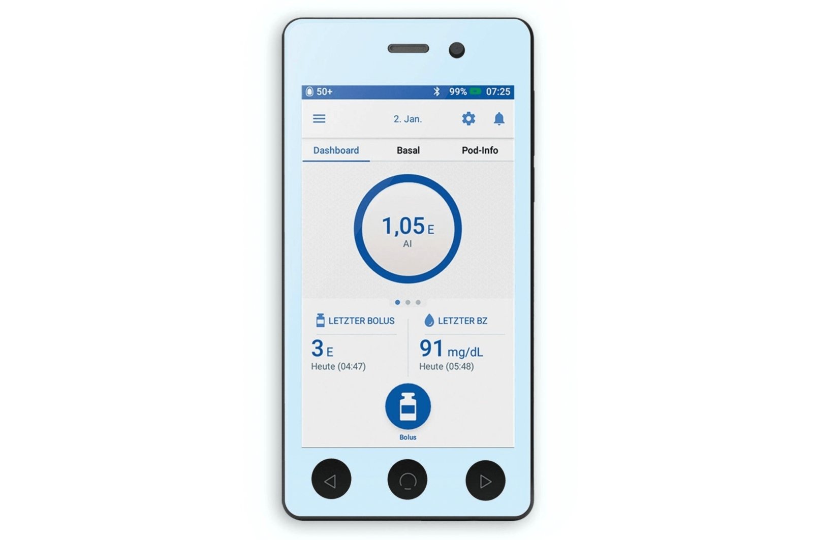 Pastel Blue Sticker for Omnipod Dash PDM diabetes CGMs and insulin pumps