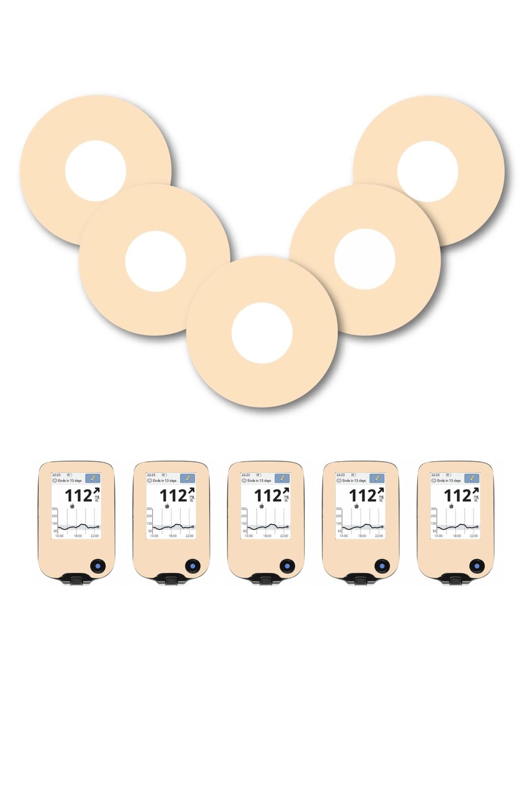 Pastel Orange Patches Matching Set for Freestyle Libre diabetes CGMs and insulin pumps