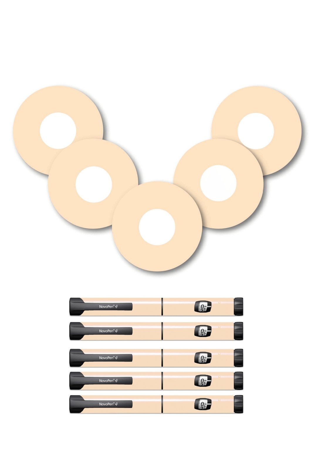 Pastel Orange Patches Matching Set for Freestyle Libre diabetes CGMs and insulin pumps