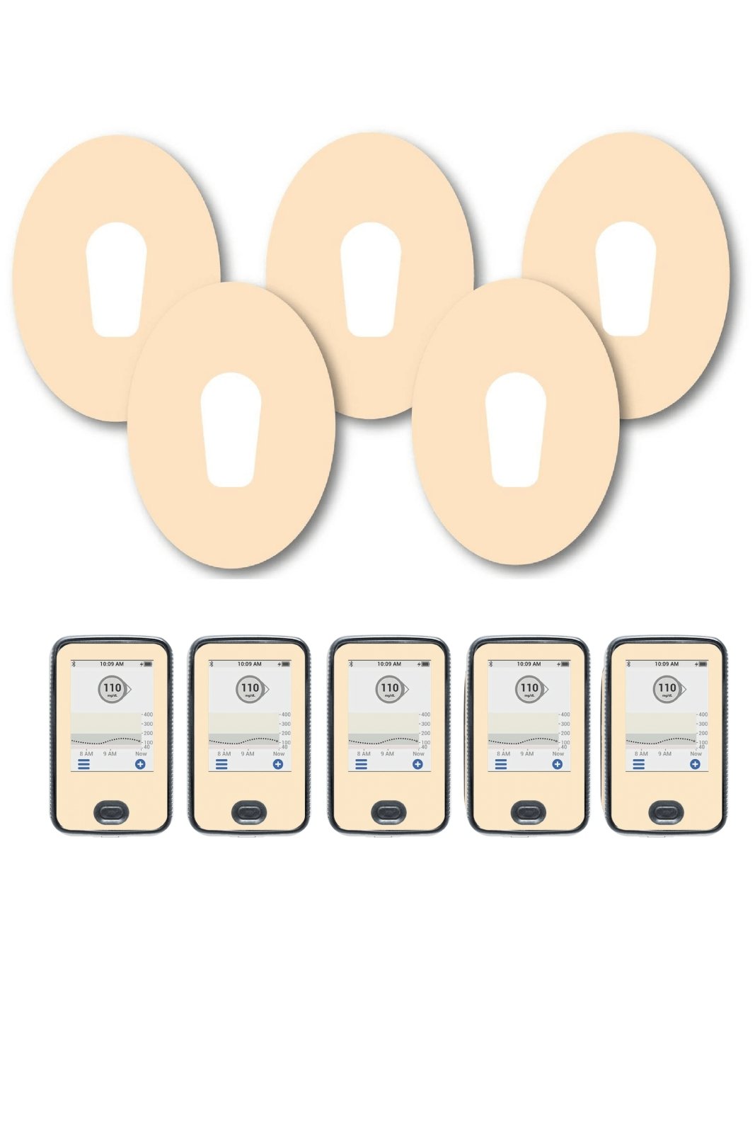 Pastel Orange Patches Matching Set for Dexcom G6 diabetes CGMs and insulin pumps