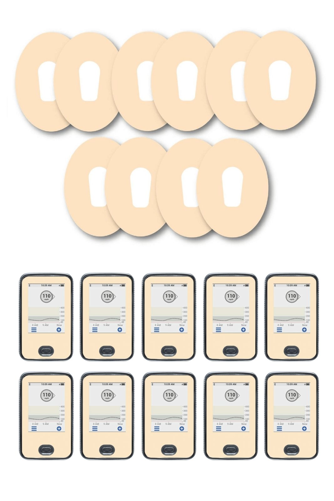 Pastel Orange Patches Matching Set for Dexcom G6 diabetes CGMs and insulin pumps