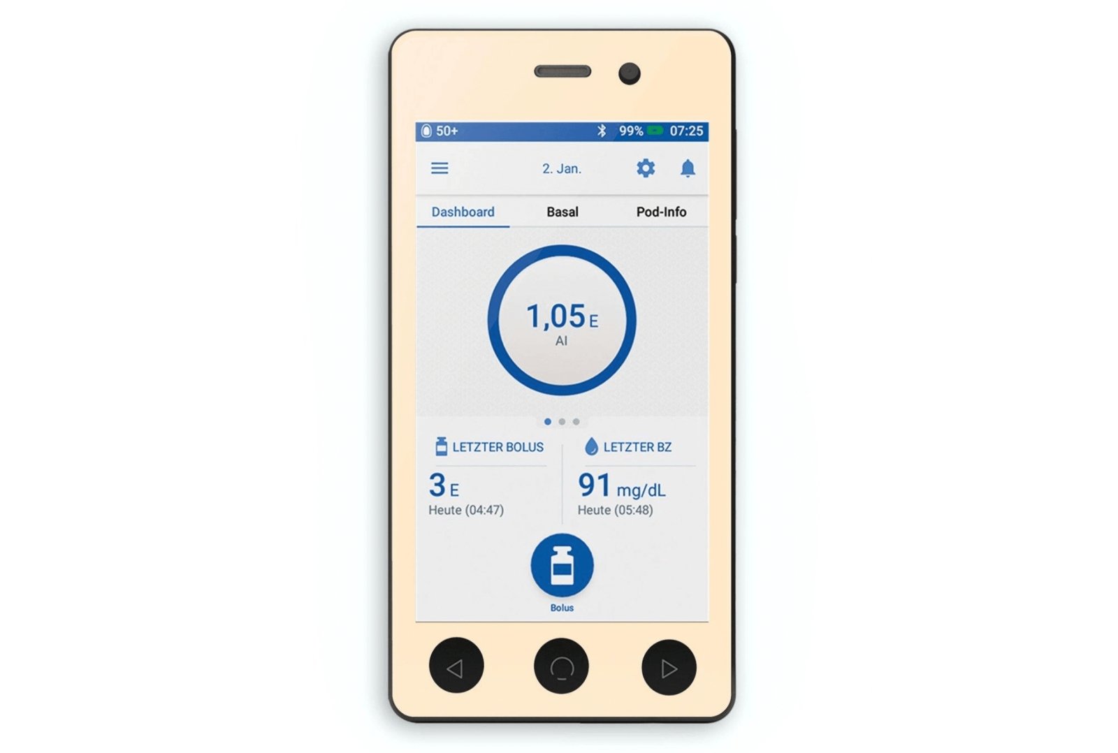 Pastel Orange Sticker for Omnipod Dash PDM diabetes CGMs and insulin pumps