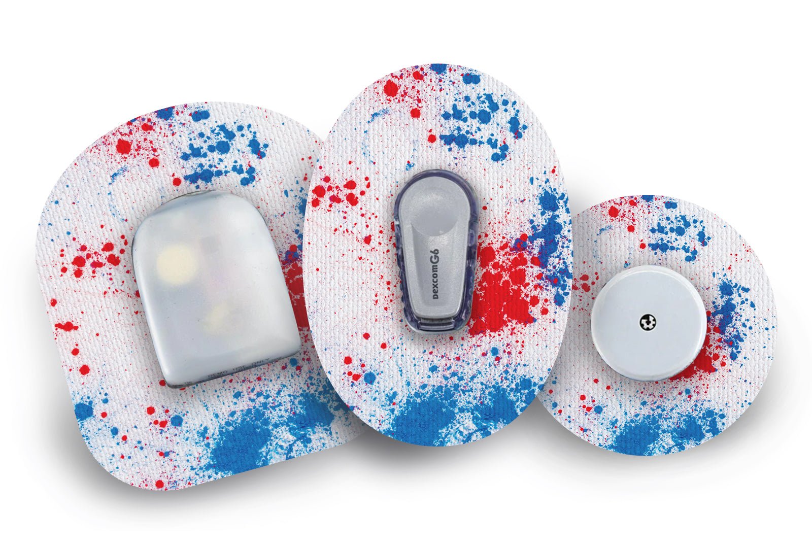Patriot Paint Splash Patch for Freestyle Libre 2 diabetes CGMs and insulin pumps