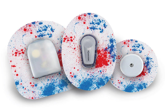 Patriot Paint Splash Patch for Freestyle Libre 2 diabetes CGMs and insulin pumps