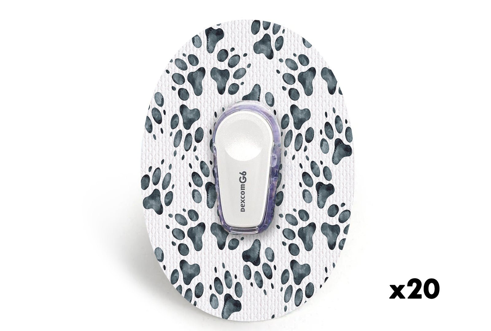 Paw Print Patch for Dexcom G6 / One diabetes CGMs and insulin pumps
