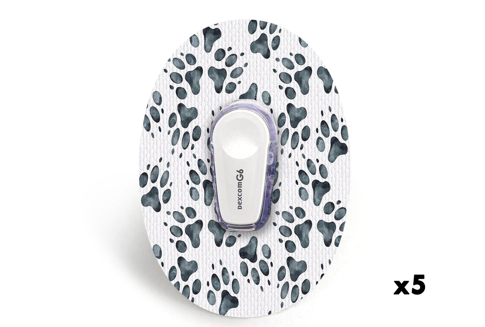 Paw Print Patch for Dexcom G6 / One diabetes CGMs and insulin pumps