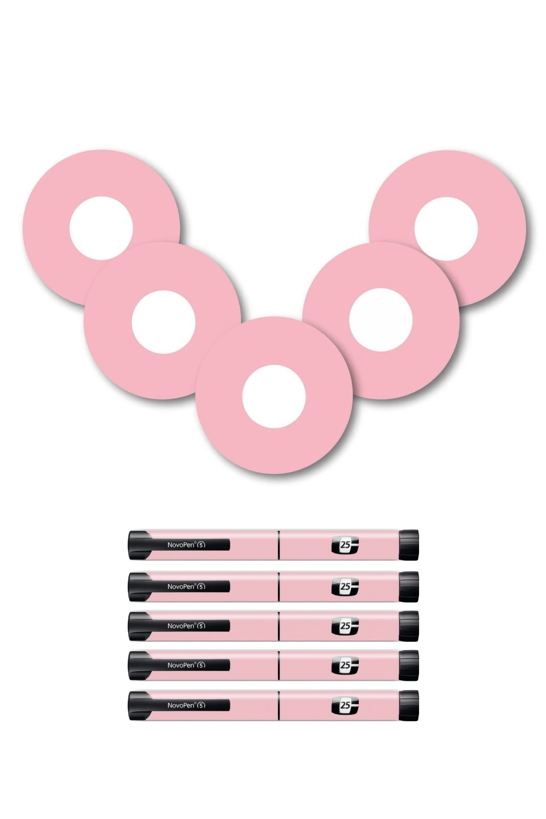 Pink Pastel Patches Matching Set for Freestyle Libre diabetes CGMs and insulin pumps