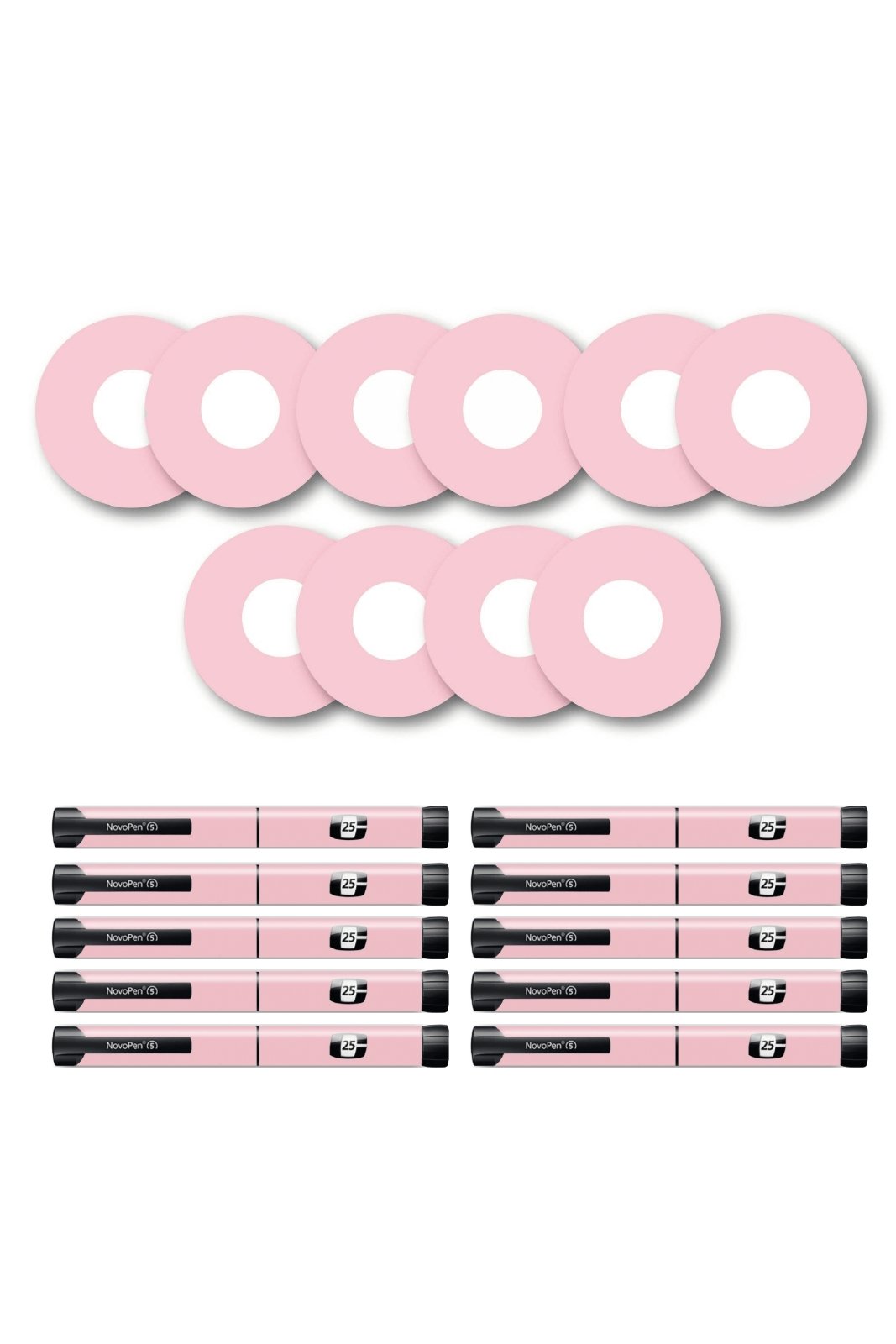 Pink Pastel Patches Matching Set for Freestyle Libre diabetes CGMs and insulin pumps