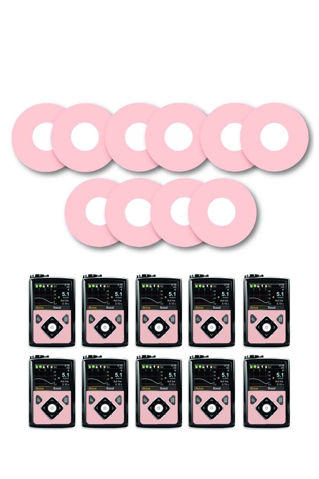 Pink Pastel Patches Matching Set for Freestyle Libre diabetes CGMs and insulin pumps