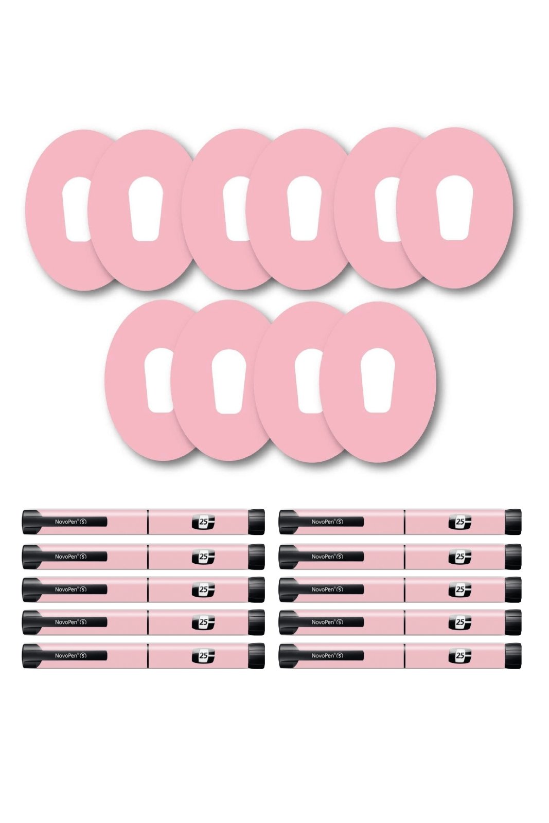 Pink Pastel Patches Matching Set for Dexcom G6 diabetes CGMs and insulin pumps