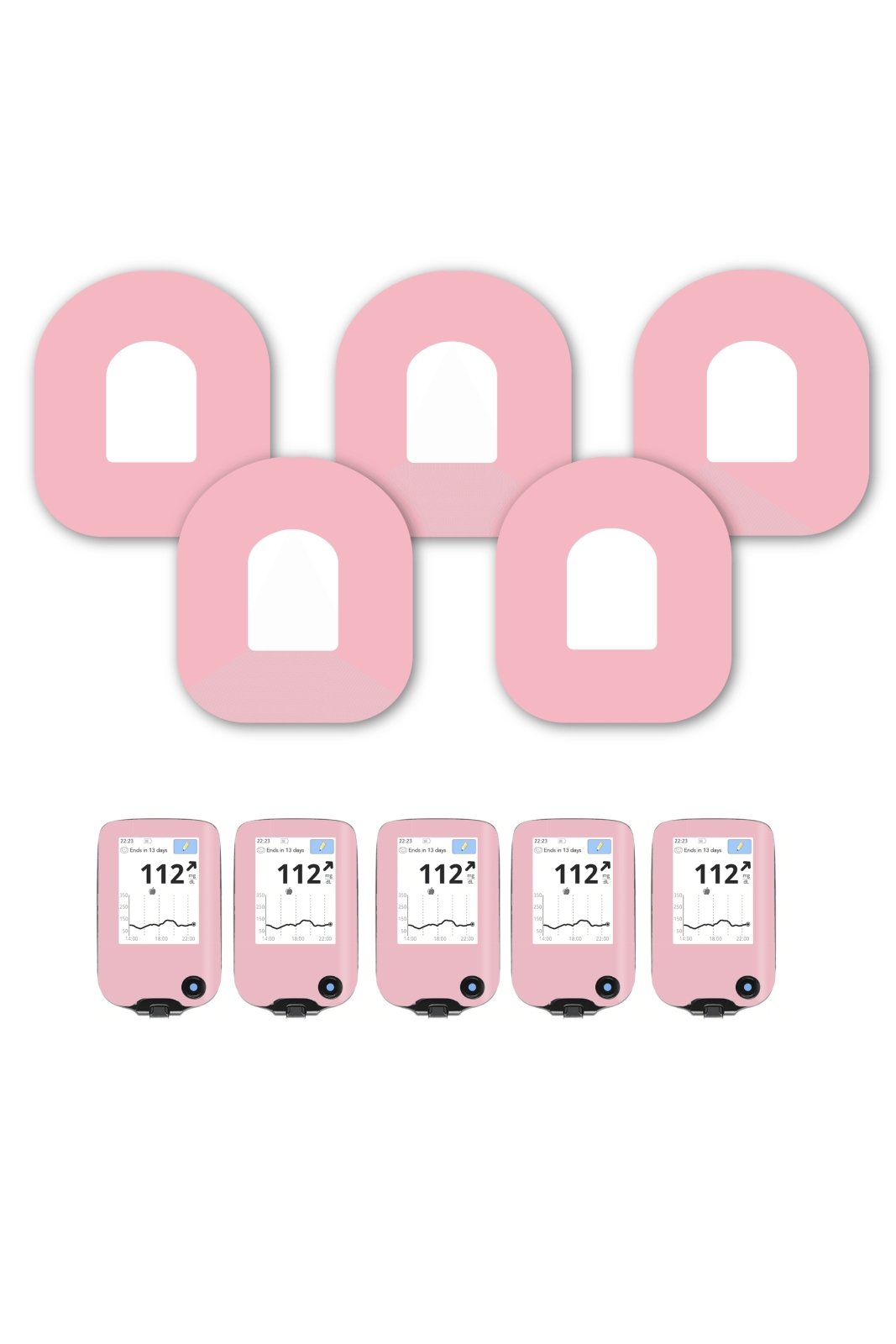 Pink Pastel Patches Matching Set for Omnipod diabetes CGMs and insulin pumps